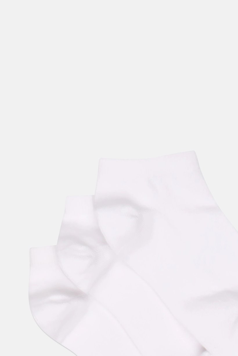 Women 3 Pcs Plain Ankle Socks, White