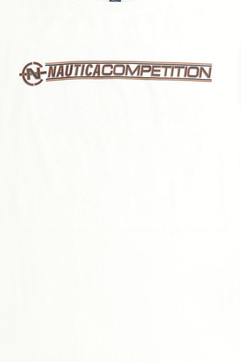 Men Crew Neck Short Sleeve Brand Logo T-Shirt, White