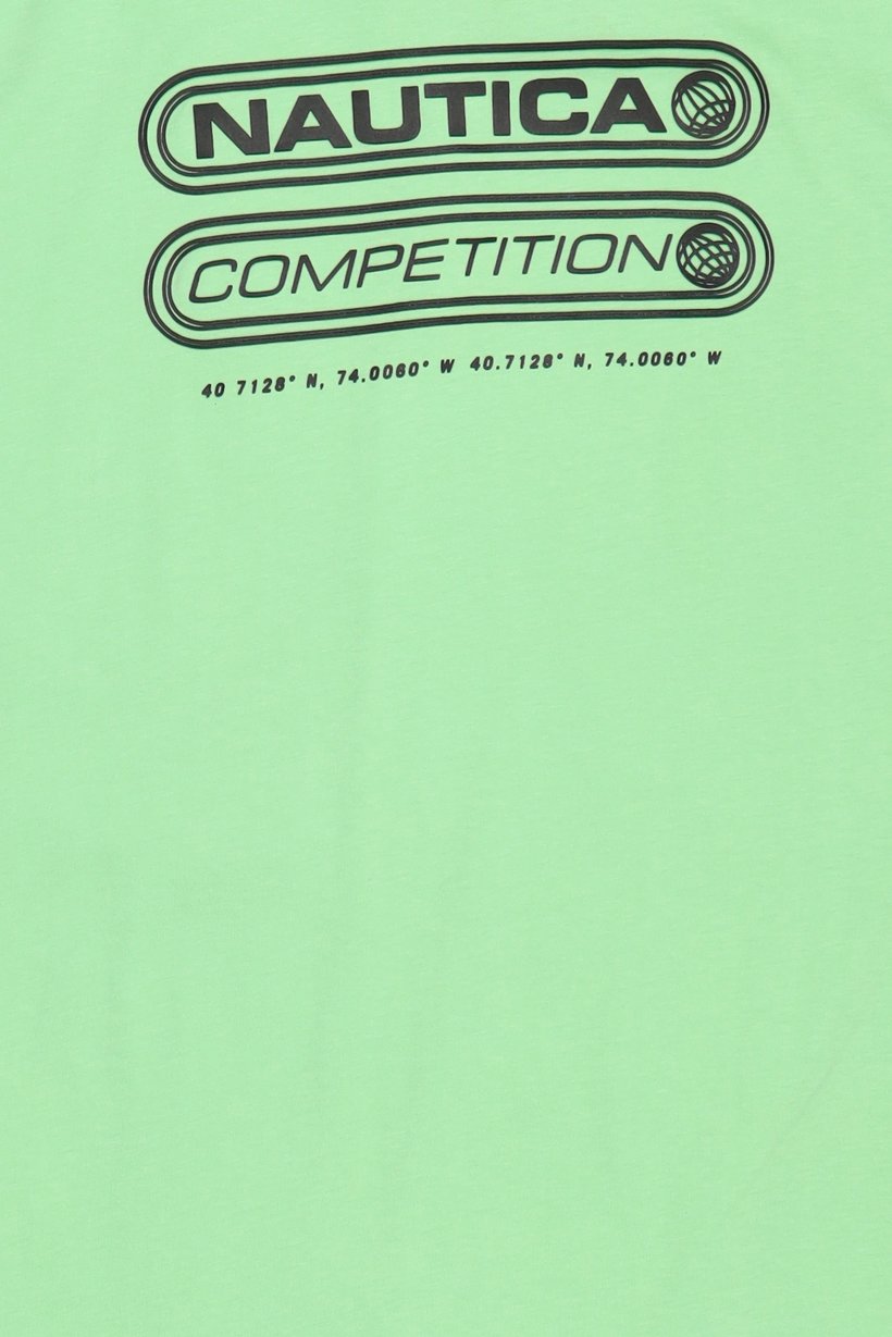 Men Crew Neck Short Sleeve Brand Logo T-Shirt, Light Green