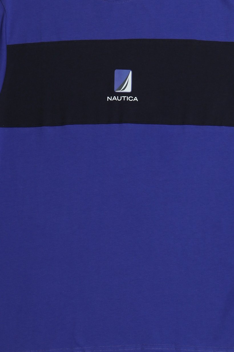 Men Crew Neck Short Sleeve Brand Logo T-Shirt, Purple