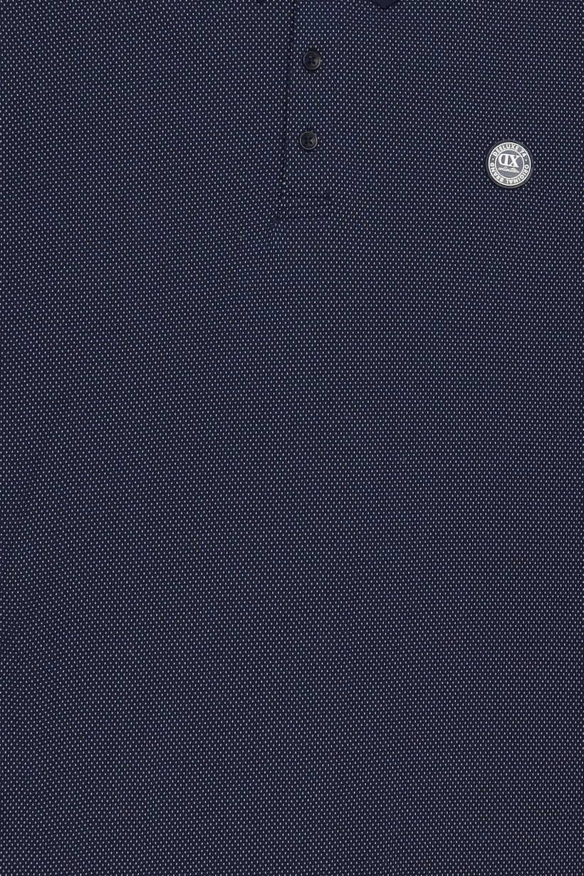 Men Regular Fit Short Sleeve Birdseye Pattern Polo Shirt, Navy