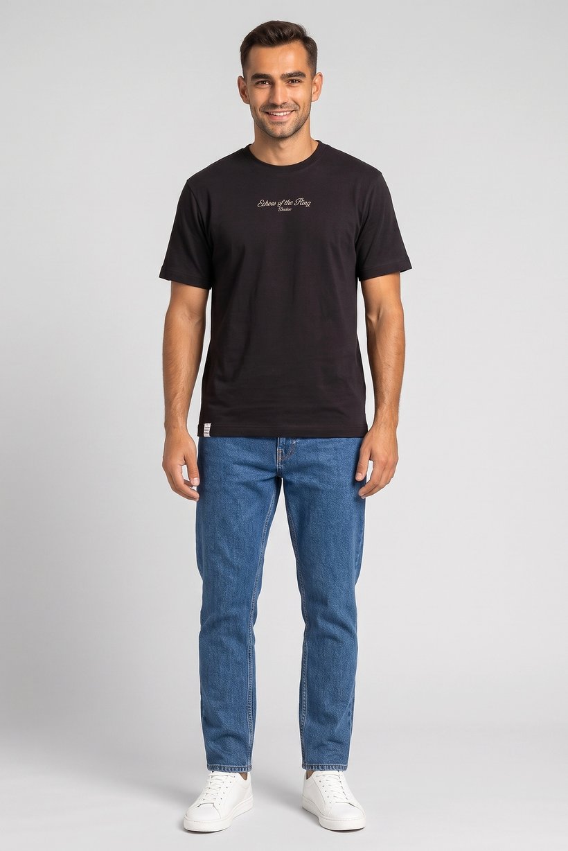 Men Round Neck Short Sleeve Graphic T-Shirt, Brown