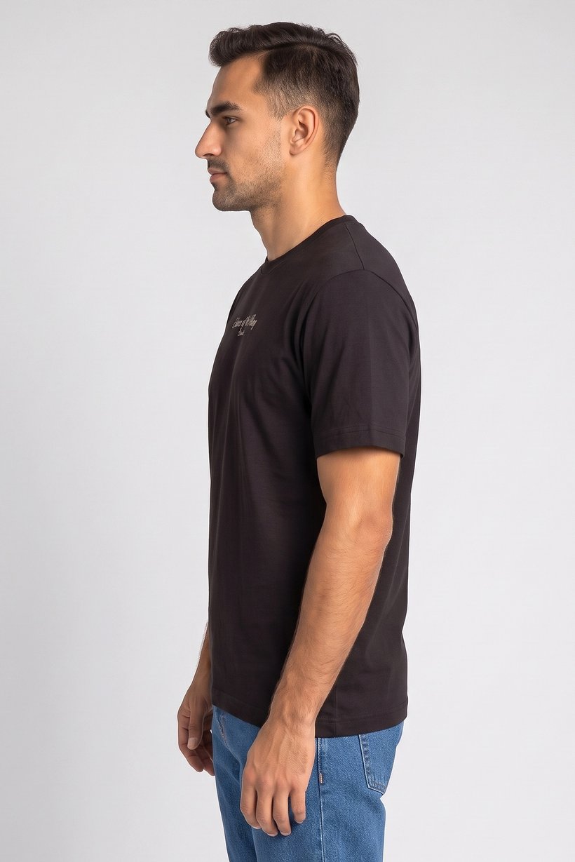 Men Round Neck Short Sleeve Graphic T-Shirt, Brown