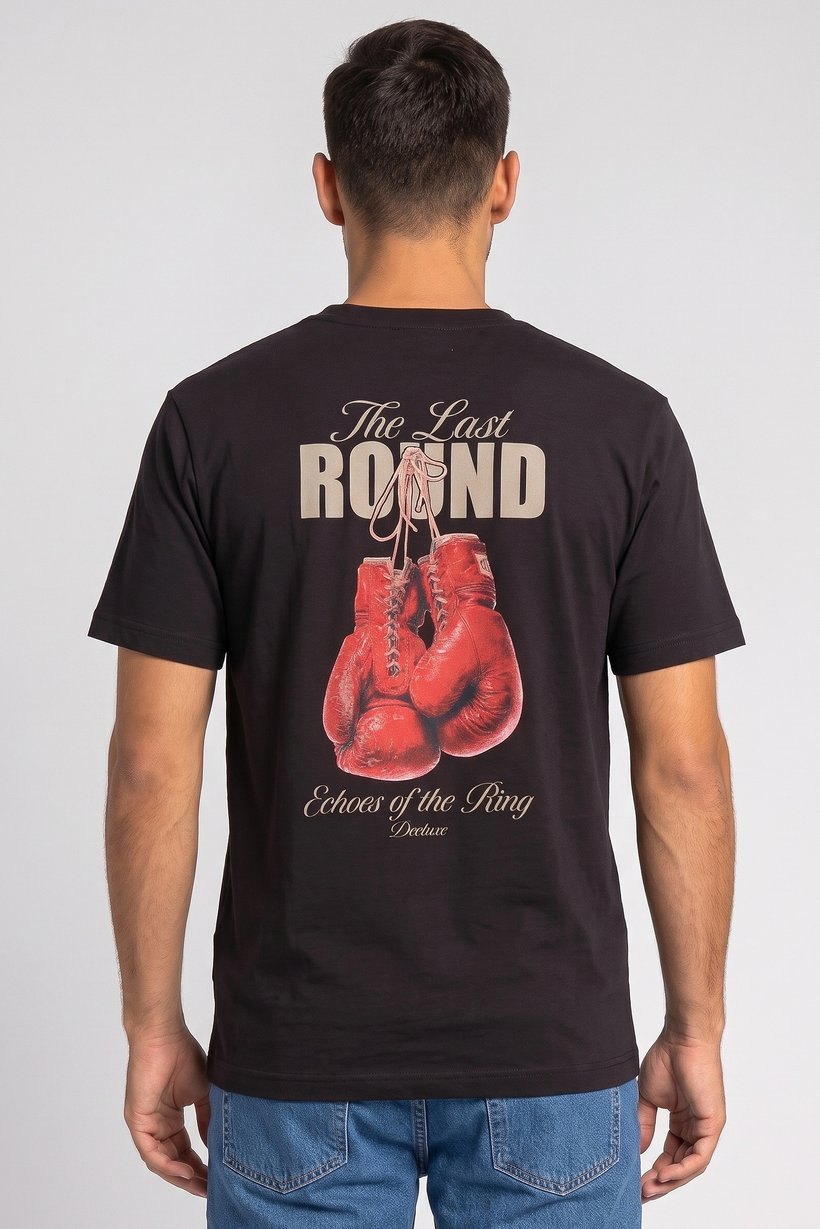 Men Round Neck Short Sleeve Graphic T-Shirt, Brown