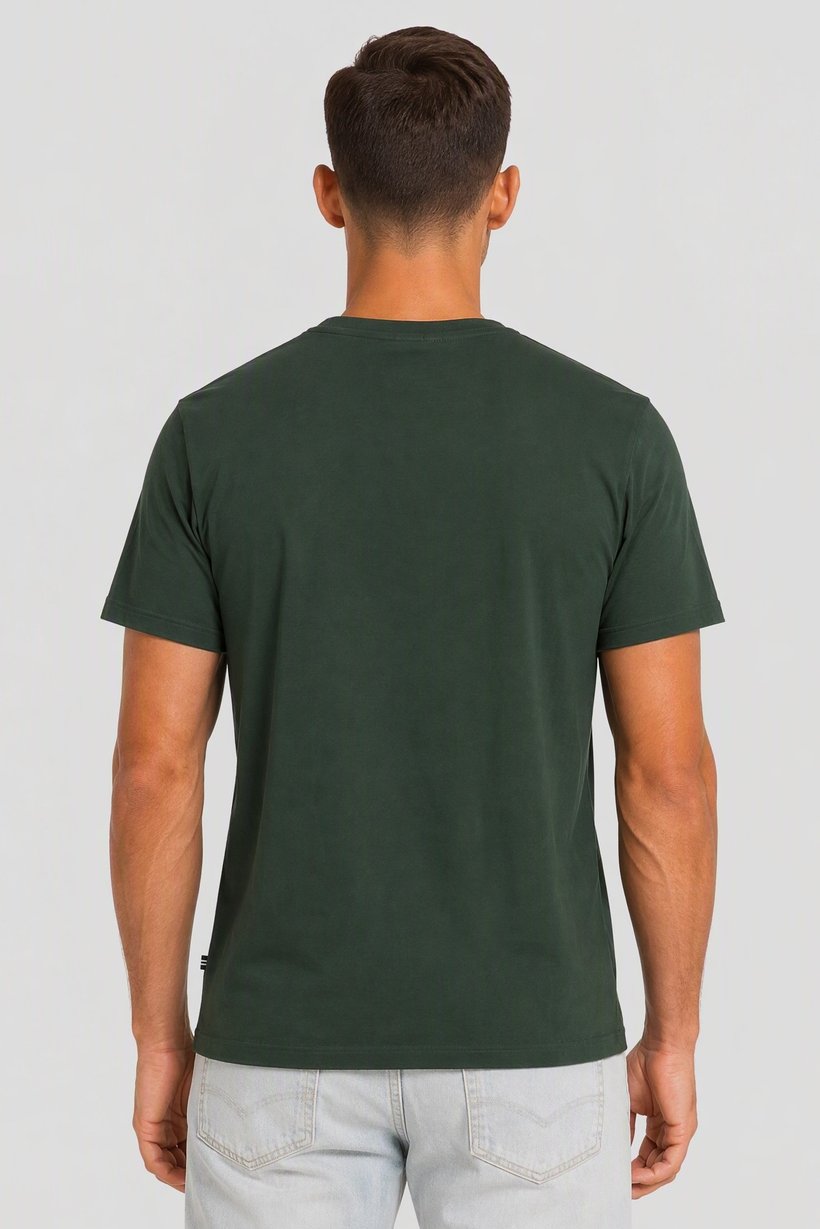 Men Crew Neck Short Sleeve Graphic Print T-Shirt, Green