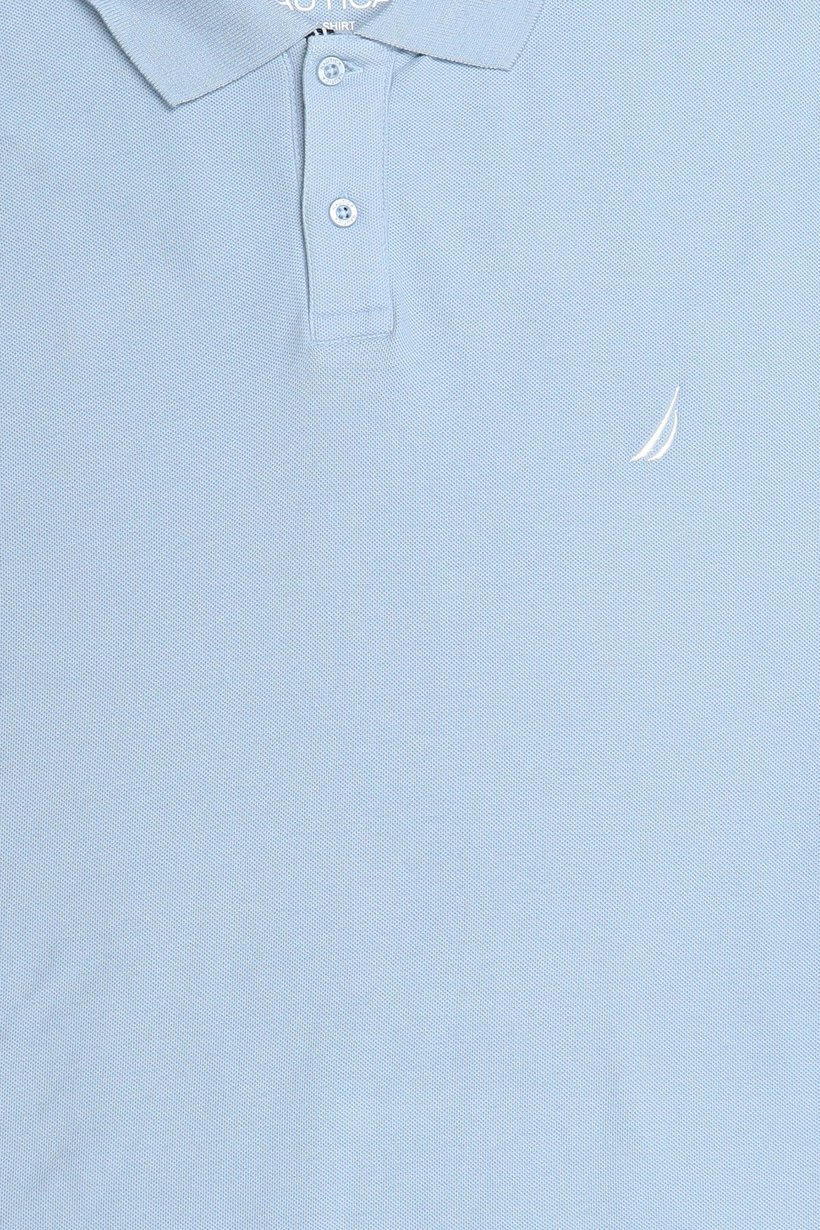 Men Classic Fit Embroidered Logo Short Sleeve Polo Shirt, Sky Blue