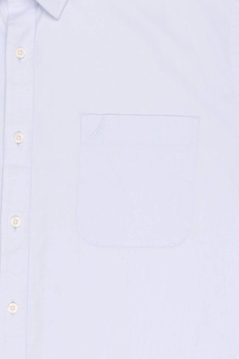Men Classic Fit Embroidered Logo Long Sleeve Casual Shirt, Light Blue