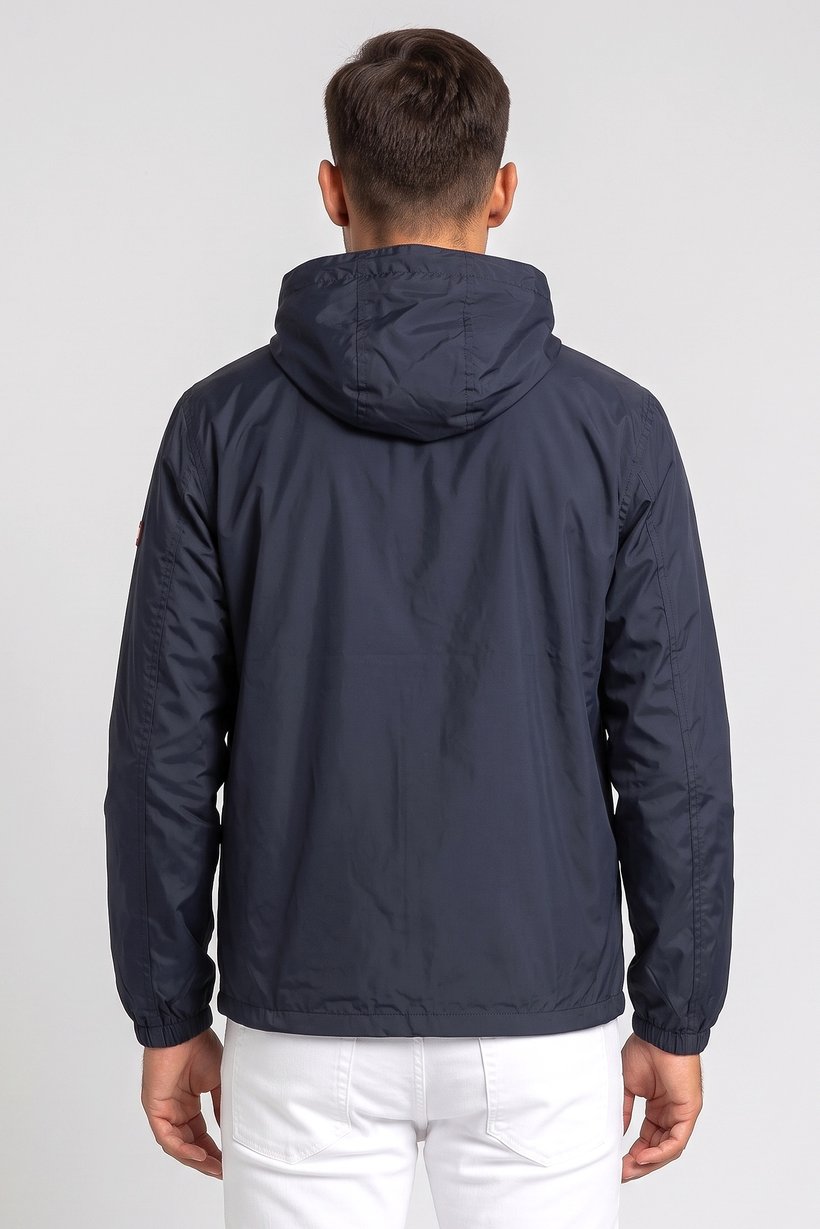 Men Embroidered Logo Windbreaker Jacket, Navy