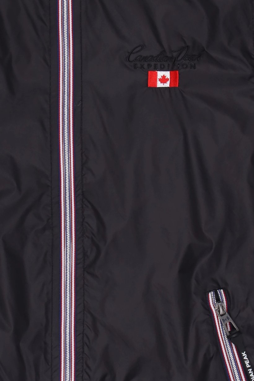 Men Brand Logo Long Sleeve Raincoat, Black