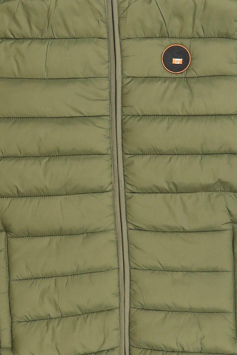 Men Quilted Puffer Jacket, Olive