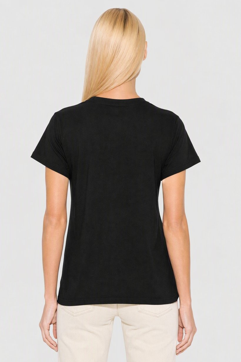 Hatsune Mike Women Crew Neck Short Sleeve Graphic Print T-Shirt, Black