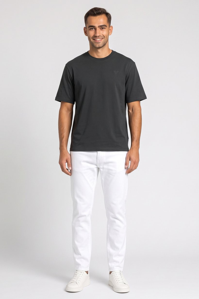 Men Crew Neck Short Sleeve Plain T-shirt, Dark Green