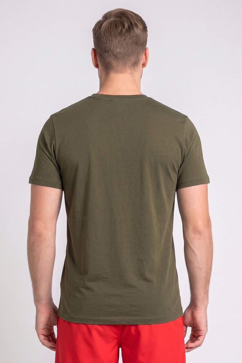 Men Sportswear Fit Short Sleeves Outdoor T-Shirt, Olive