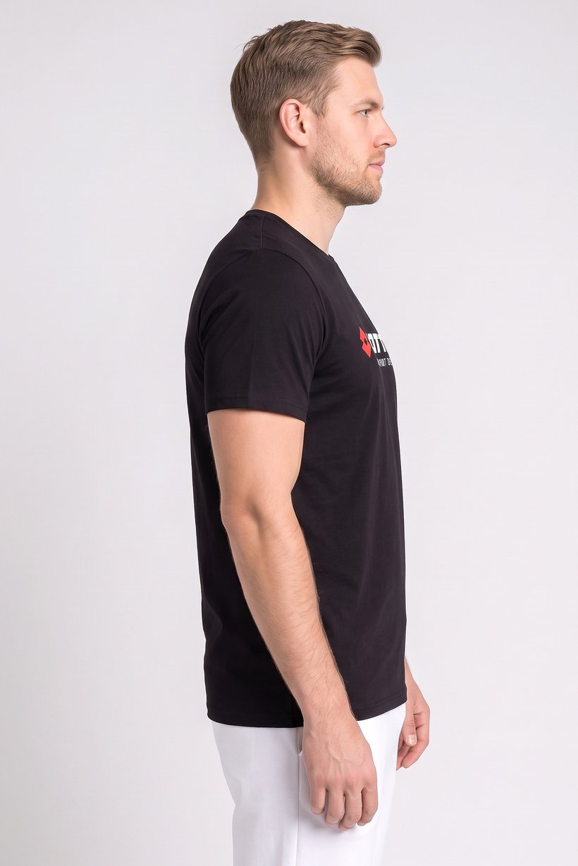 Men Sportswear Fit Short Sleeve Outdoor T-Shirt, Black