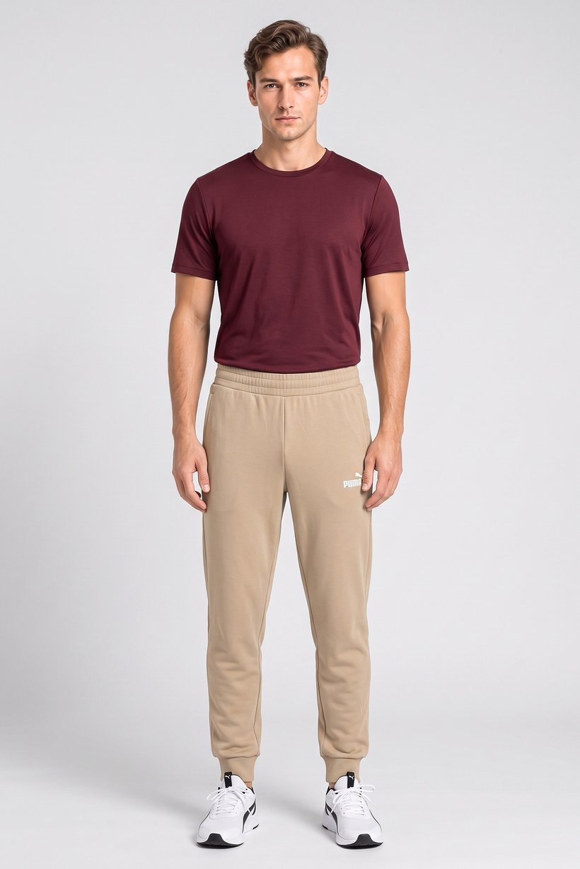 Men Sportswear Fit Training Jogger Pants, Beige