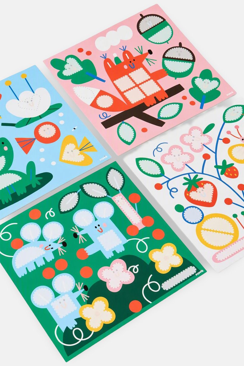 Poppik Nature 6 Cards And 96 Stickers