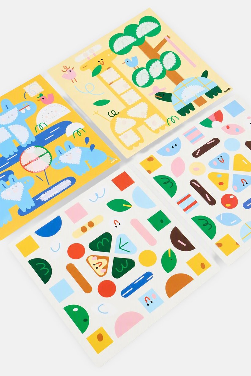 Poppik Animals 6 Cards And 96 Stickers