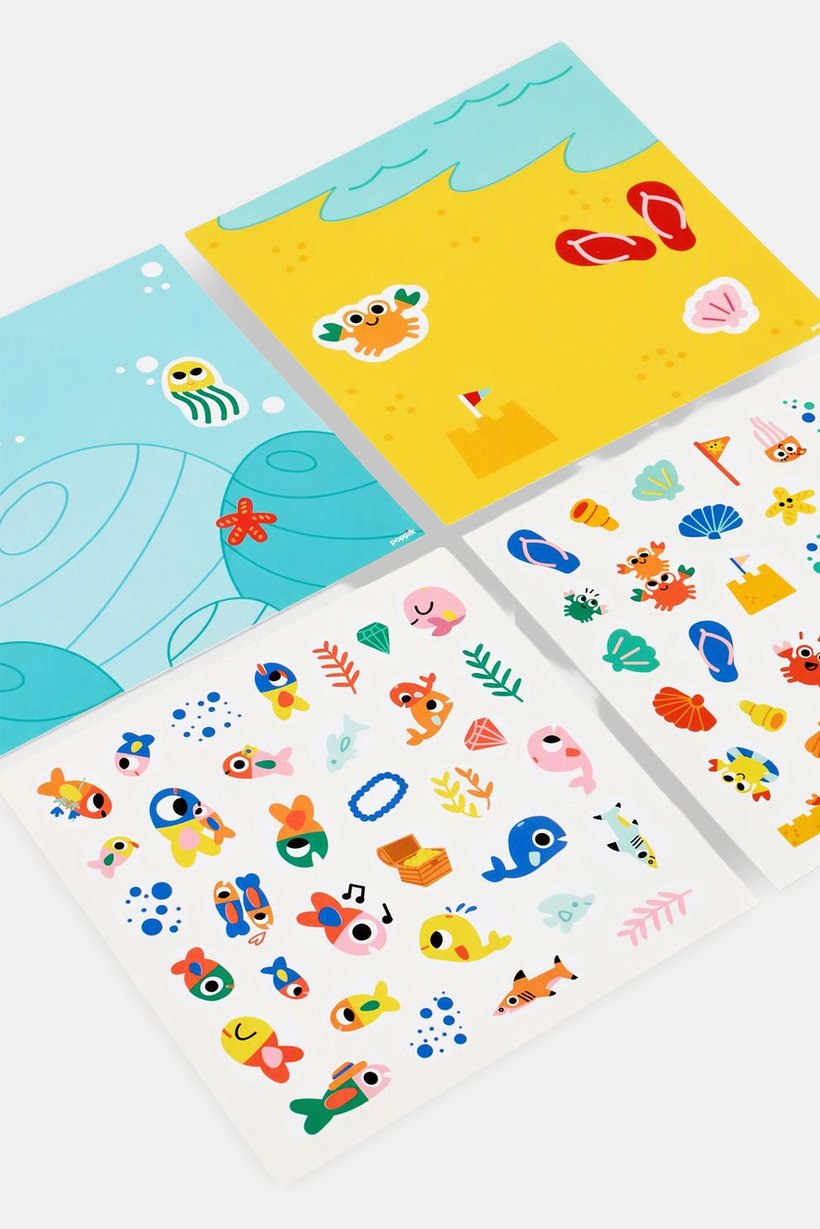 Poppik The Sea 6 Cards And 100 Stickers