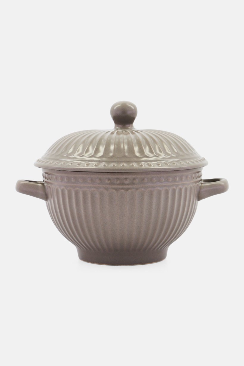 Soup Bowl With Lid, Taupe