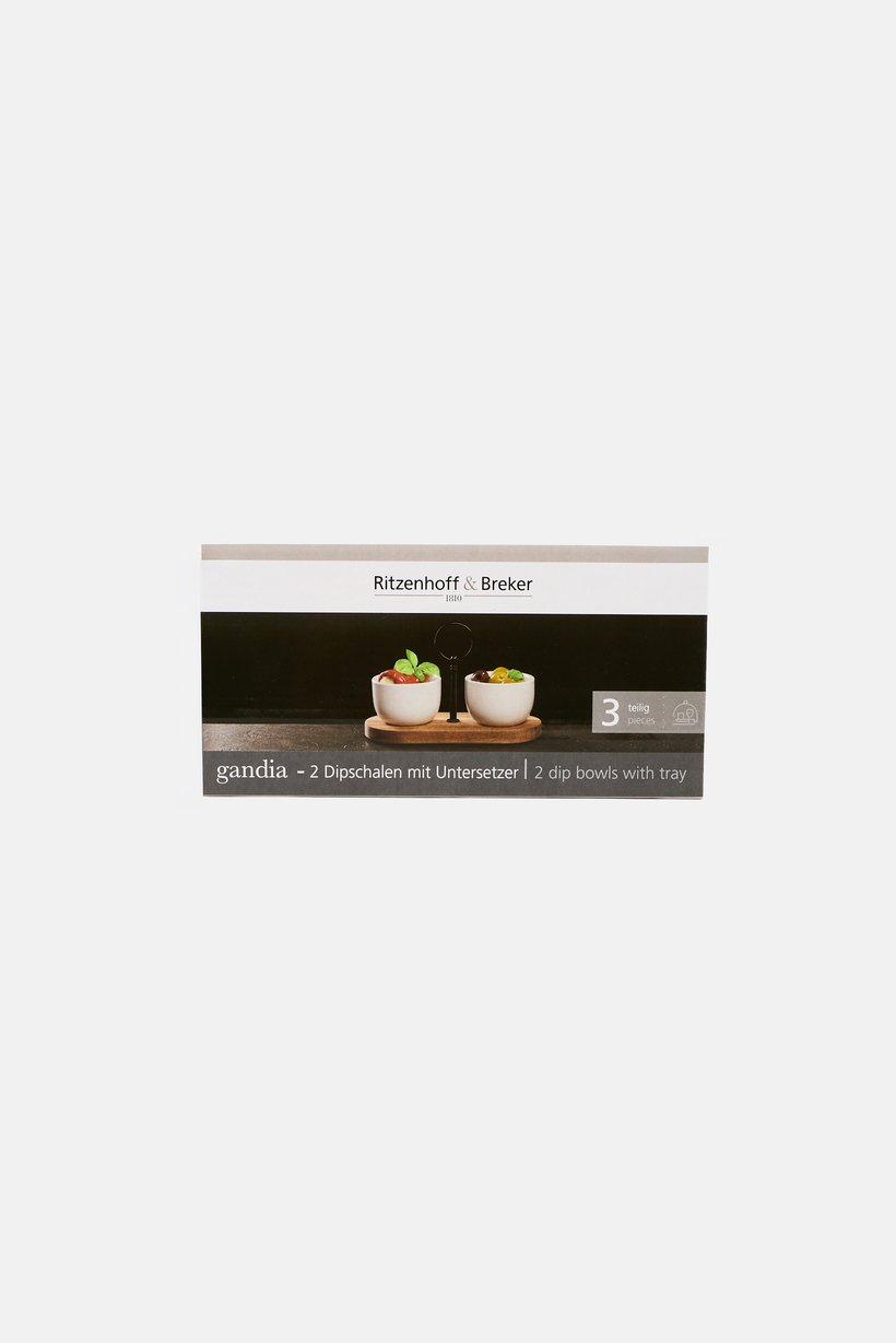 2 Dip Bowls With Tray Gandia, Multicolor