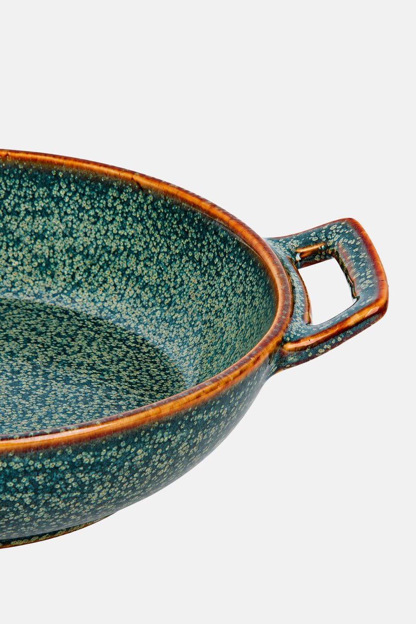 Ceramic Baking Pan And Tapas Dish With Handle, Multicolor