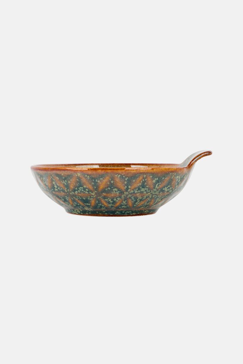 Porcelain Mini Dip Bowl With Handle, Multicolor