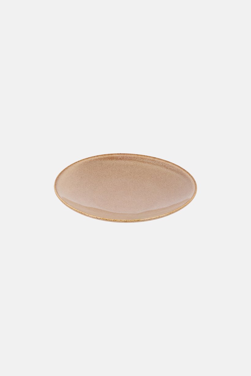 Ceramic Round Plate, Tan