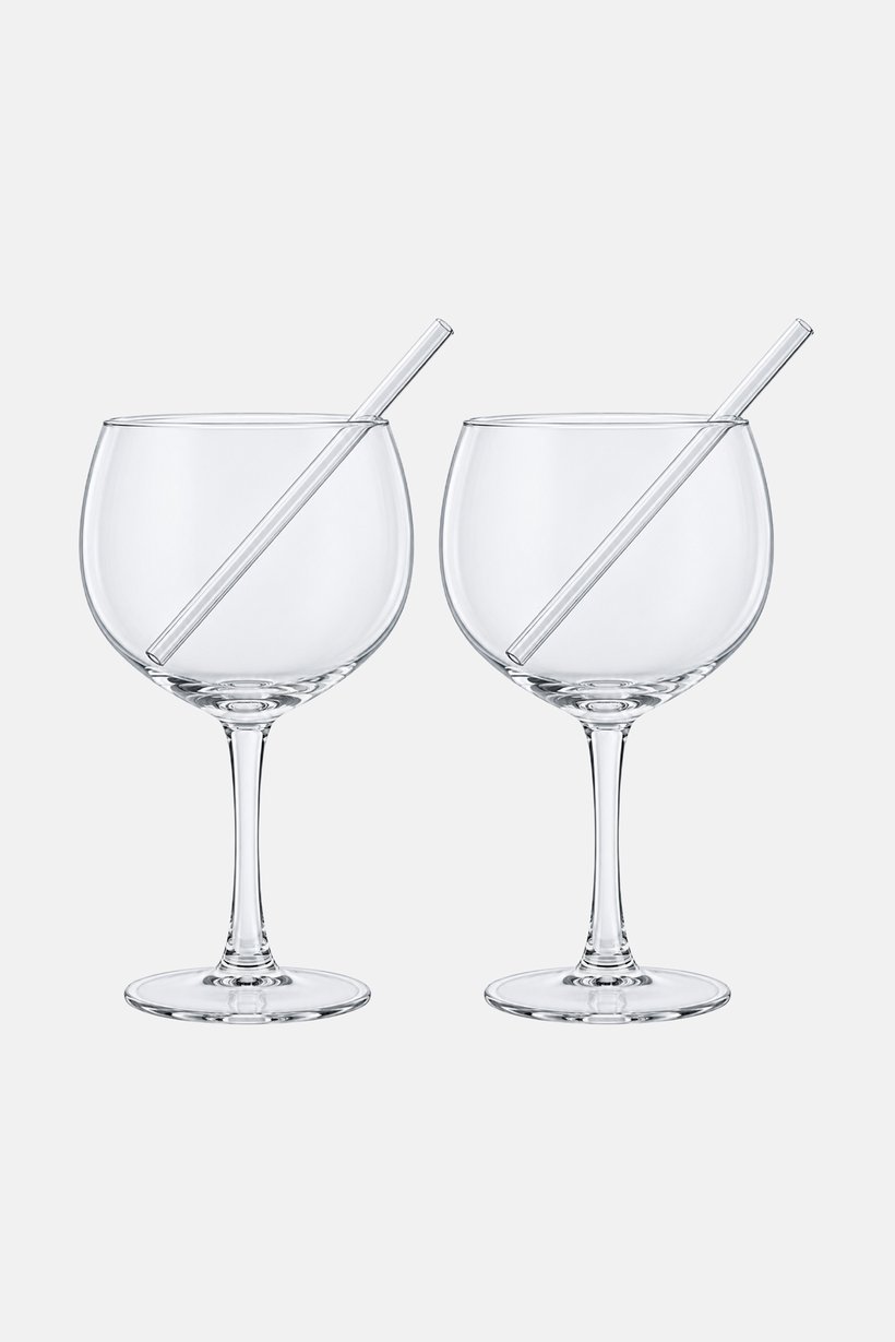 4 Pcs Glass Straw Tonic 650ml, Transparent