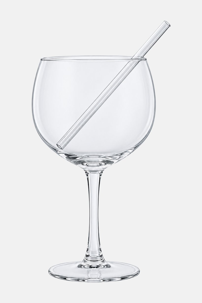 4 Pcs Glass Straw Tonic 650ml, Transparent