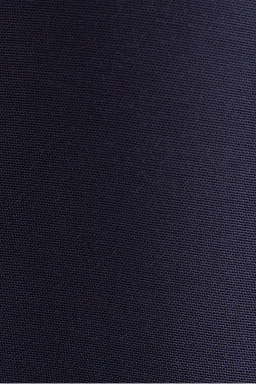 Women Split Neck Long Sleeve Plain Tunic Top, Navy