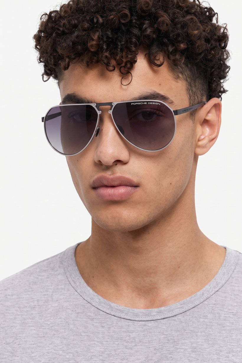 Men P893864B Aviator Sunglasses, Silver