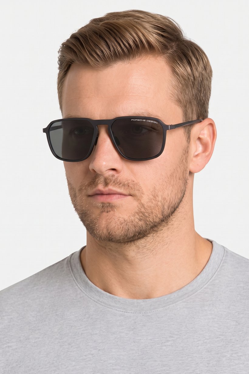 Men P8961 A Square Sunglasses, Black