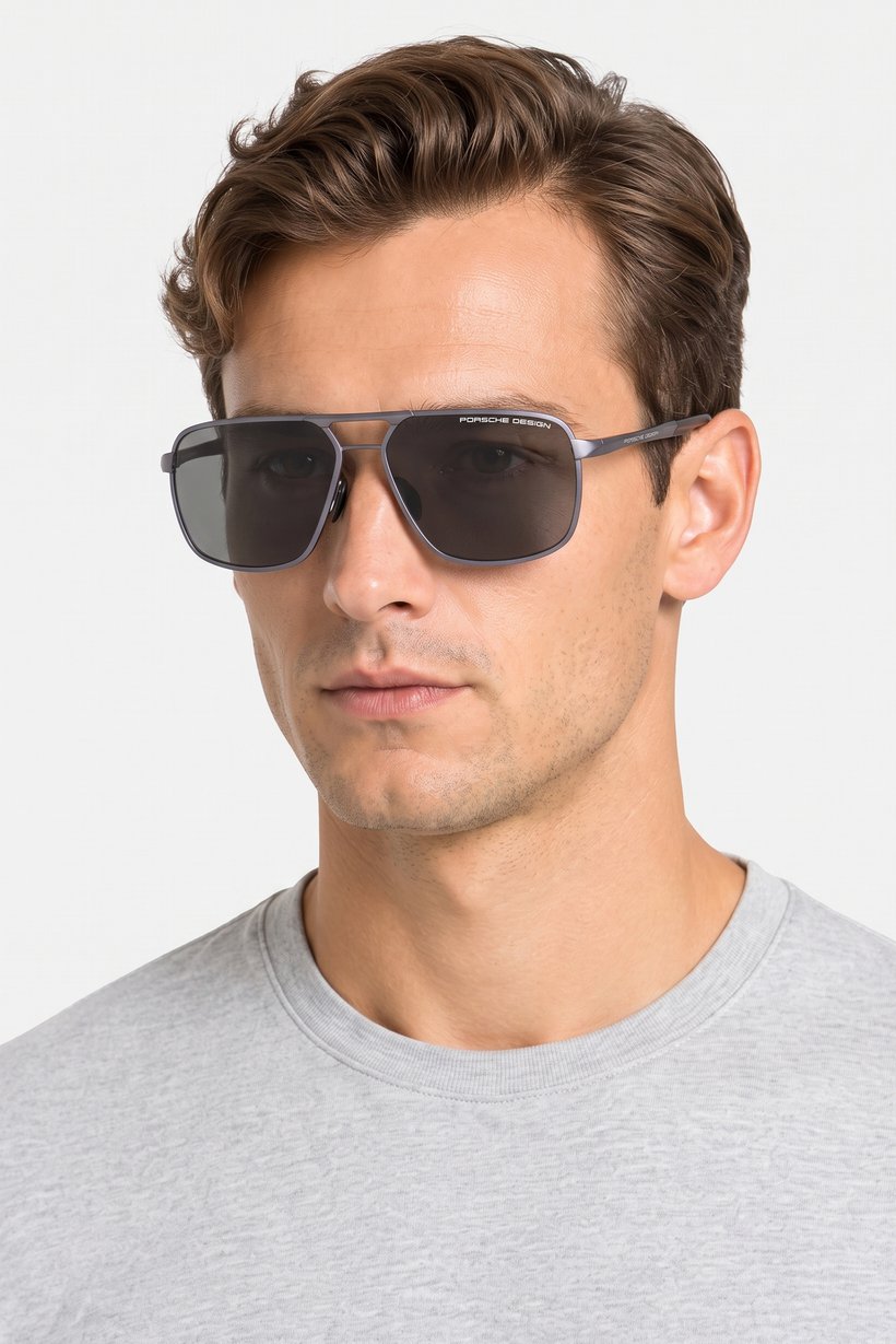 Men P8966 D Aviator Sunglasses, Matte Black