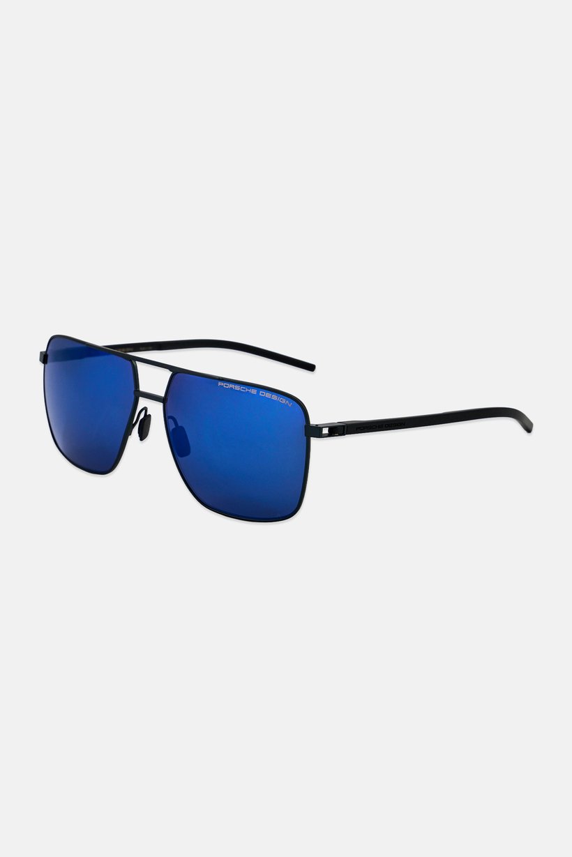 Men Rectangular Aviator Sunglasses, Black
