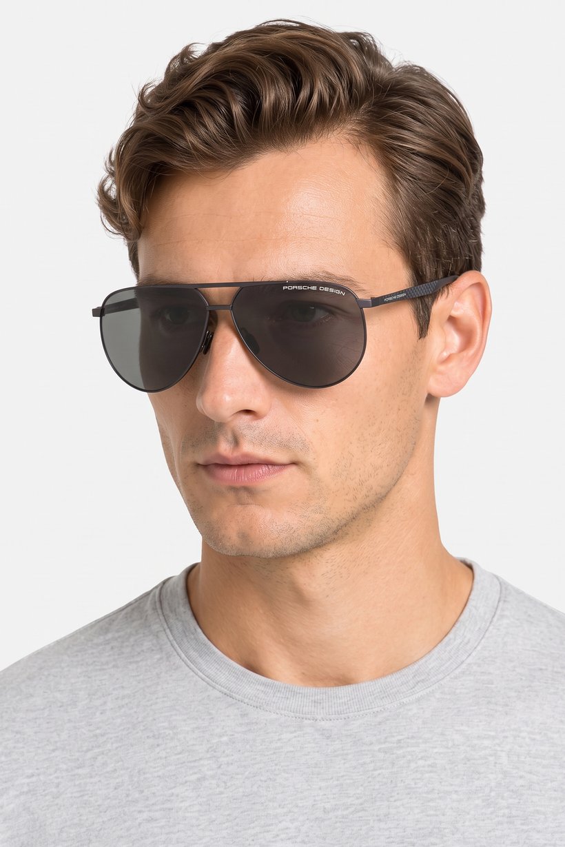 Men P8962 T Aviator Sunglasses, Black