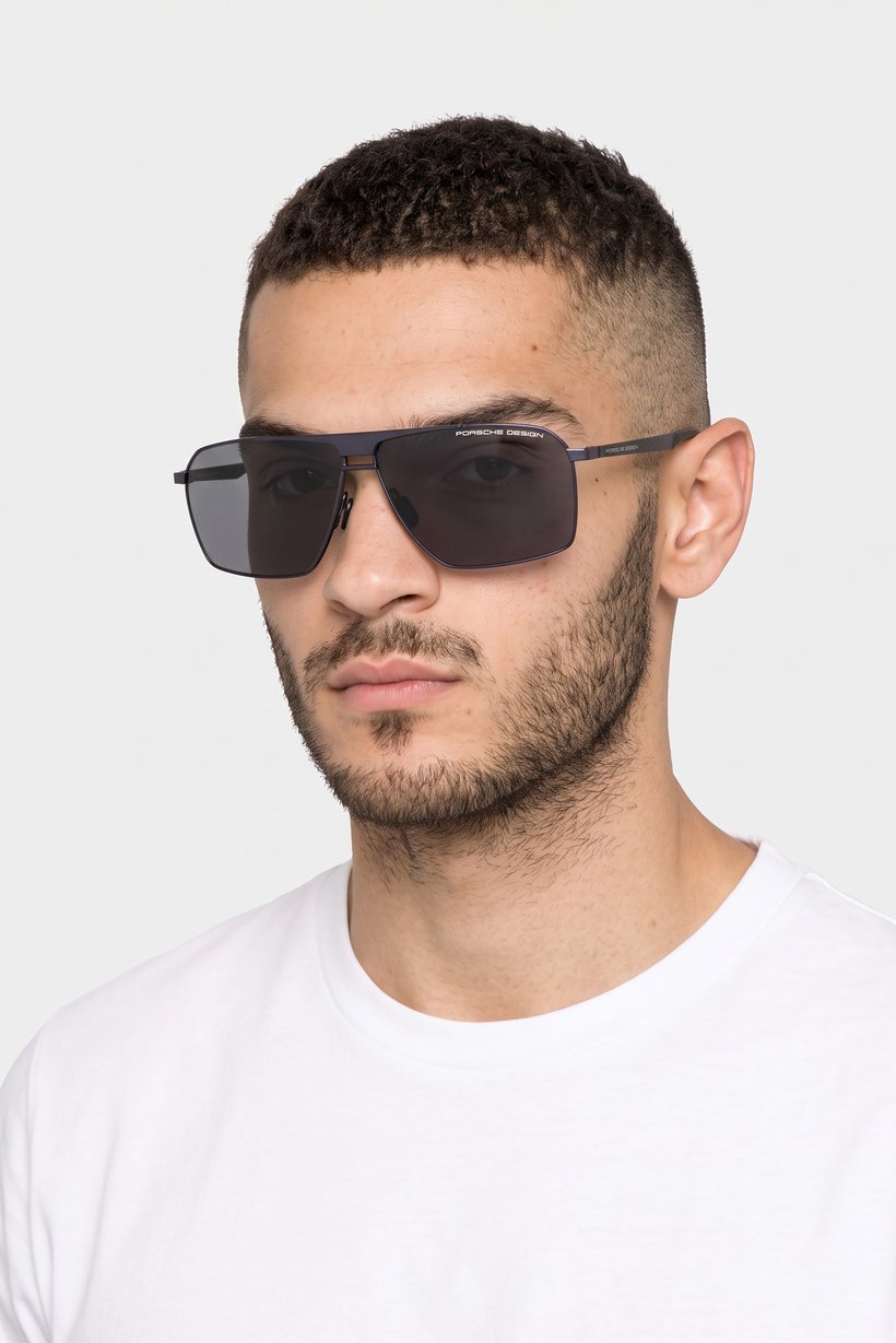Men P8977 64D388 Rectangular Sunglasses, Black