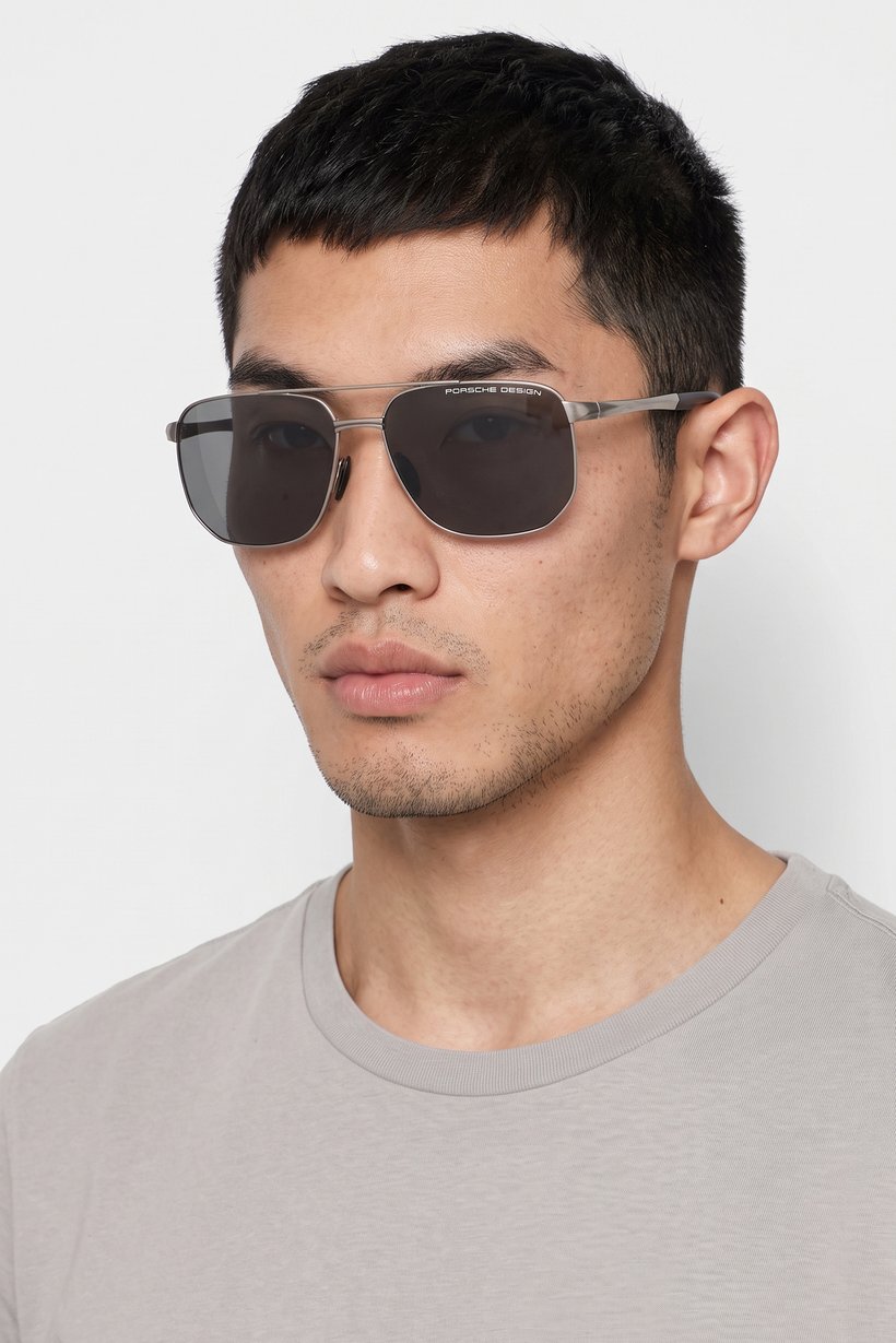 Men P8984 Square Sunglasses, Silver