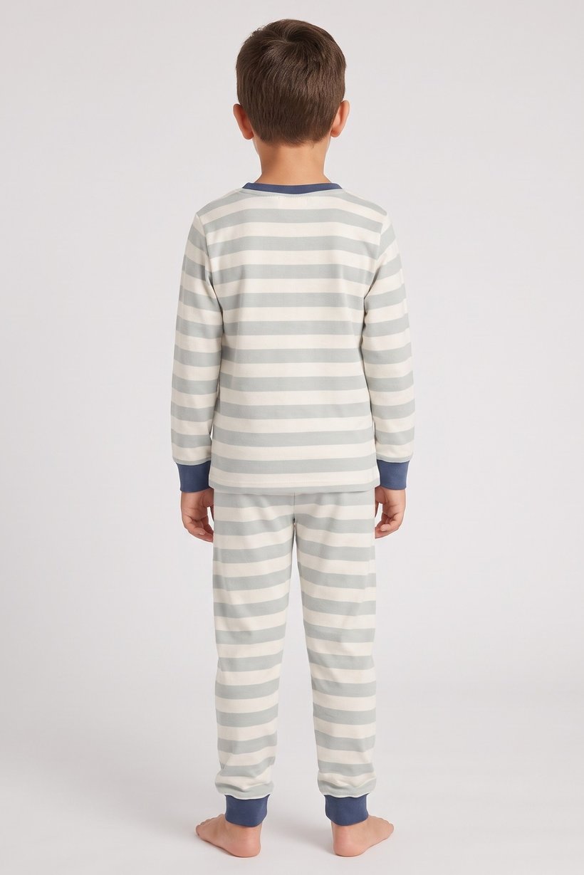 Toddlers Boy 2 Pieces Long Sleeve Stripe Top And Bottom Pajama Set, Multicolor