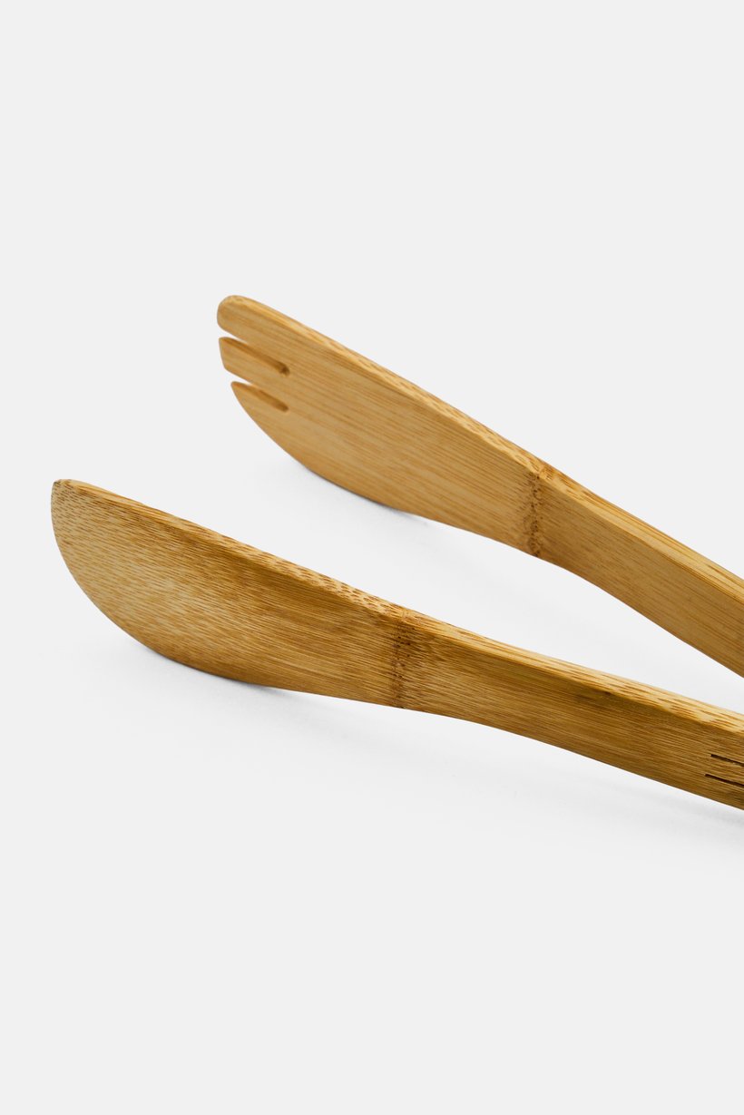 Bamboo Tongs, Beige