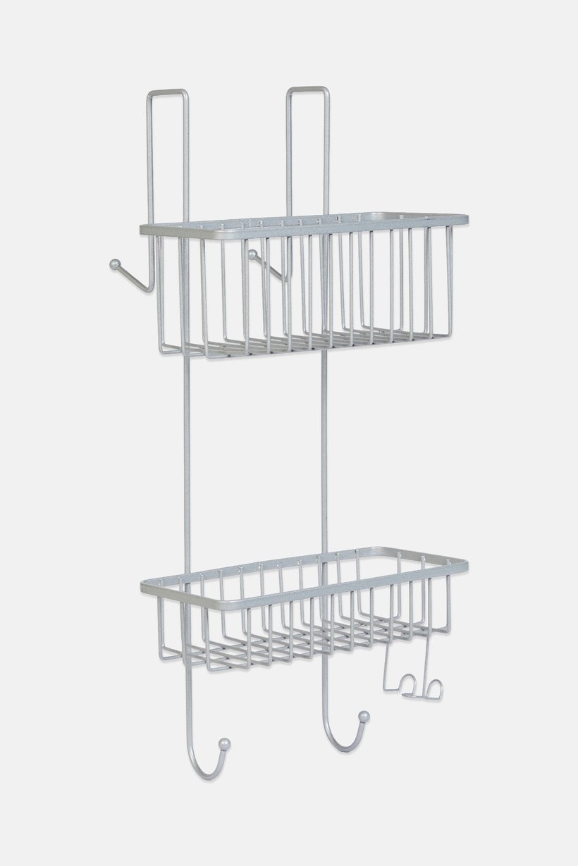 Coated Steel Shower Rack, Silver
