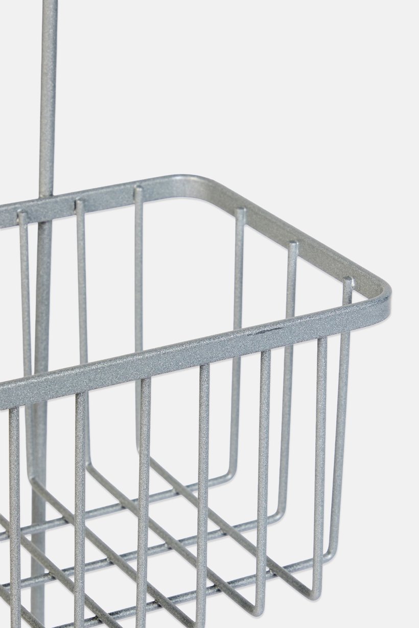 Coated Steel Shower Rack, Silver