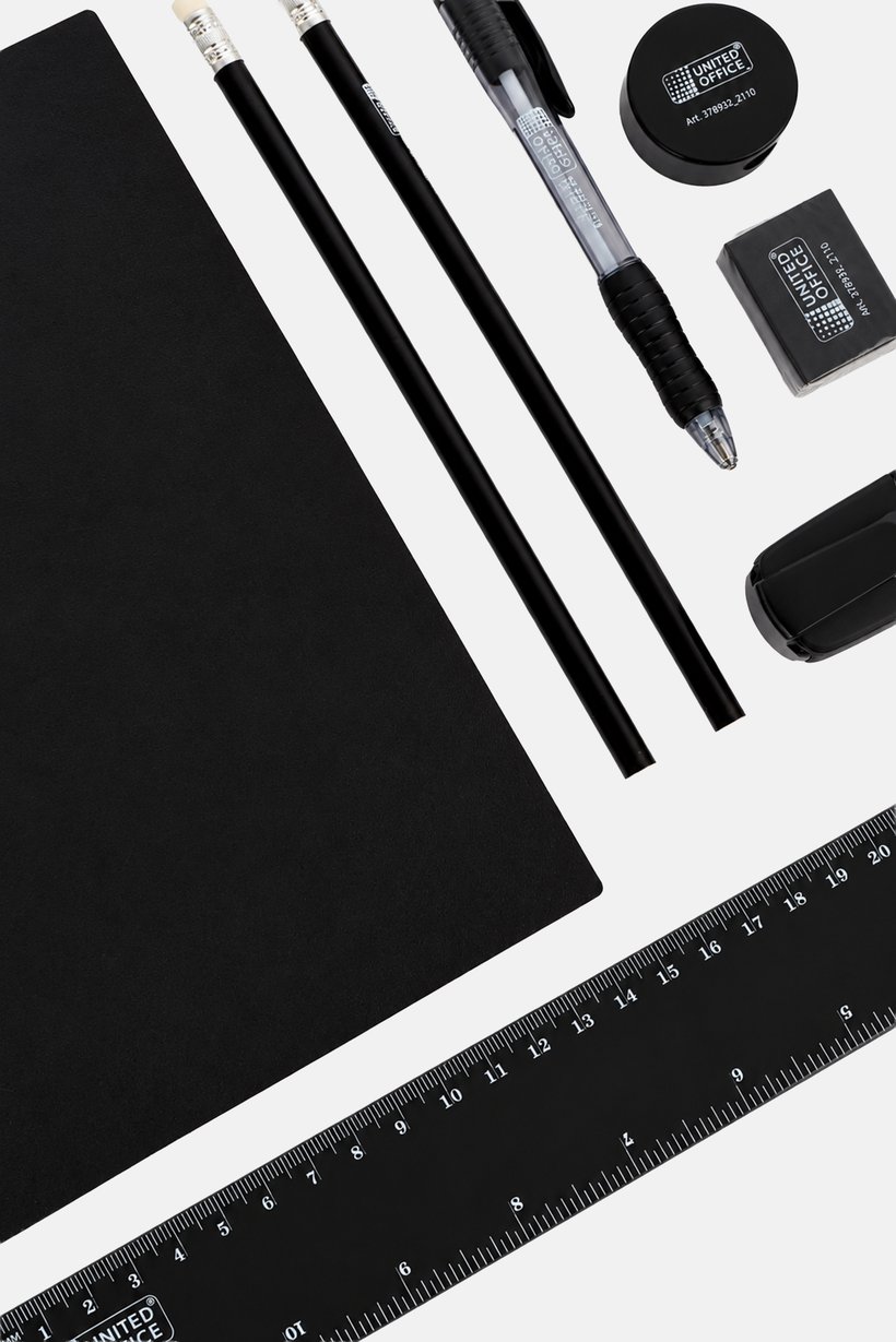 9 Pieces Stationery Set, Black