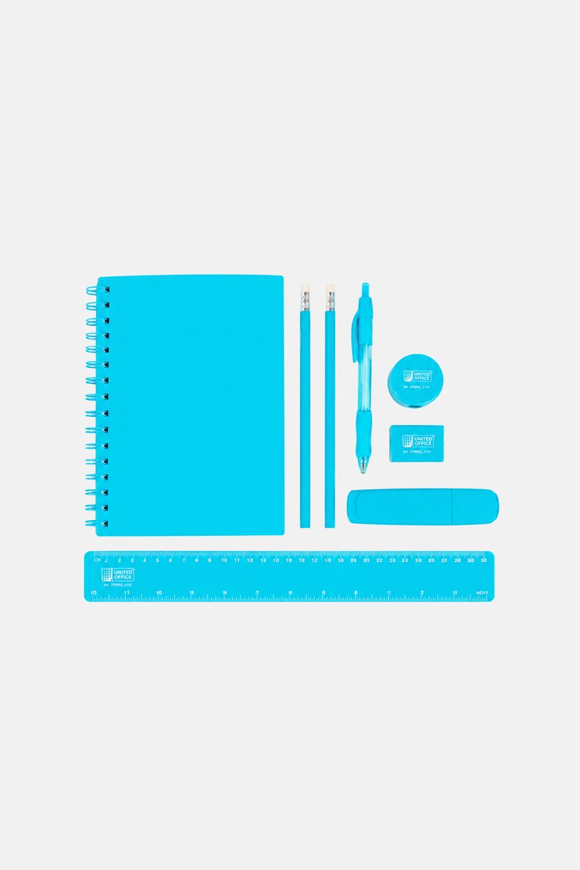 9 Pieces Stationery Set, Blue
