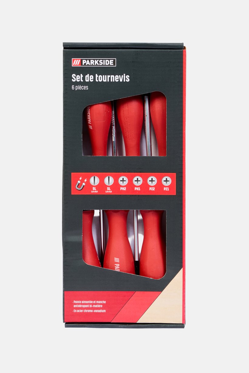 6 Pieces Magnetic Screwdriver Set, Red