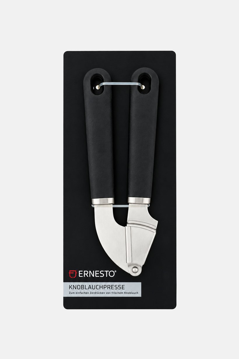 Stainless Steel Garlic Press With Anti-Slip Handle, Black