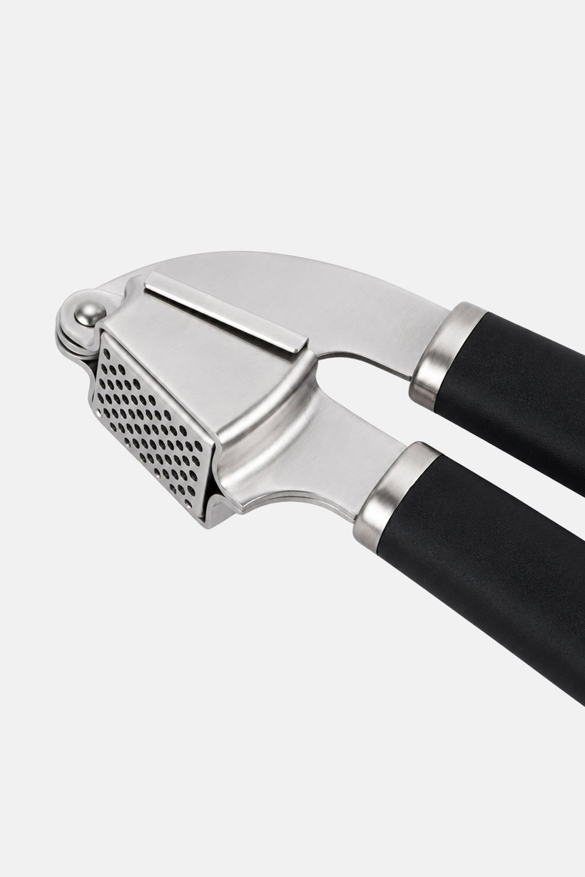 Stainless Steel Garlic Press With Anti-Slip Handle, Black