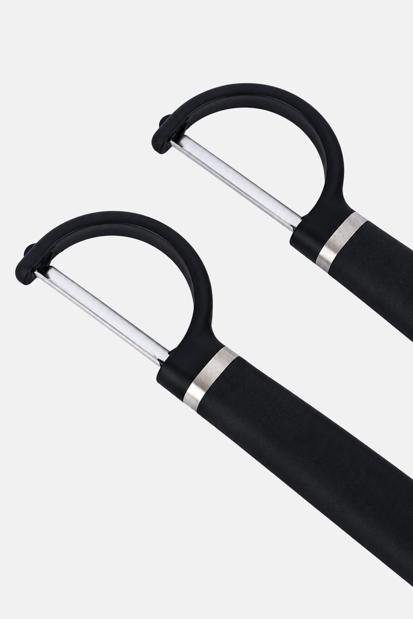Stainless Steel 2 Pcs Peelers , Black