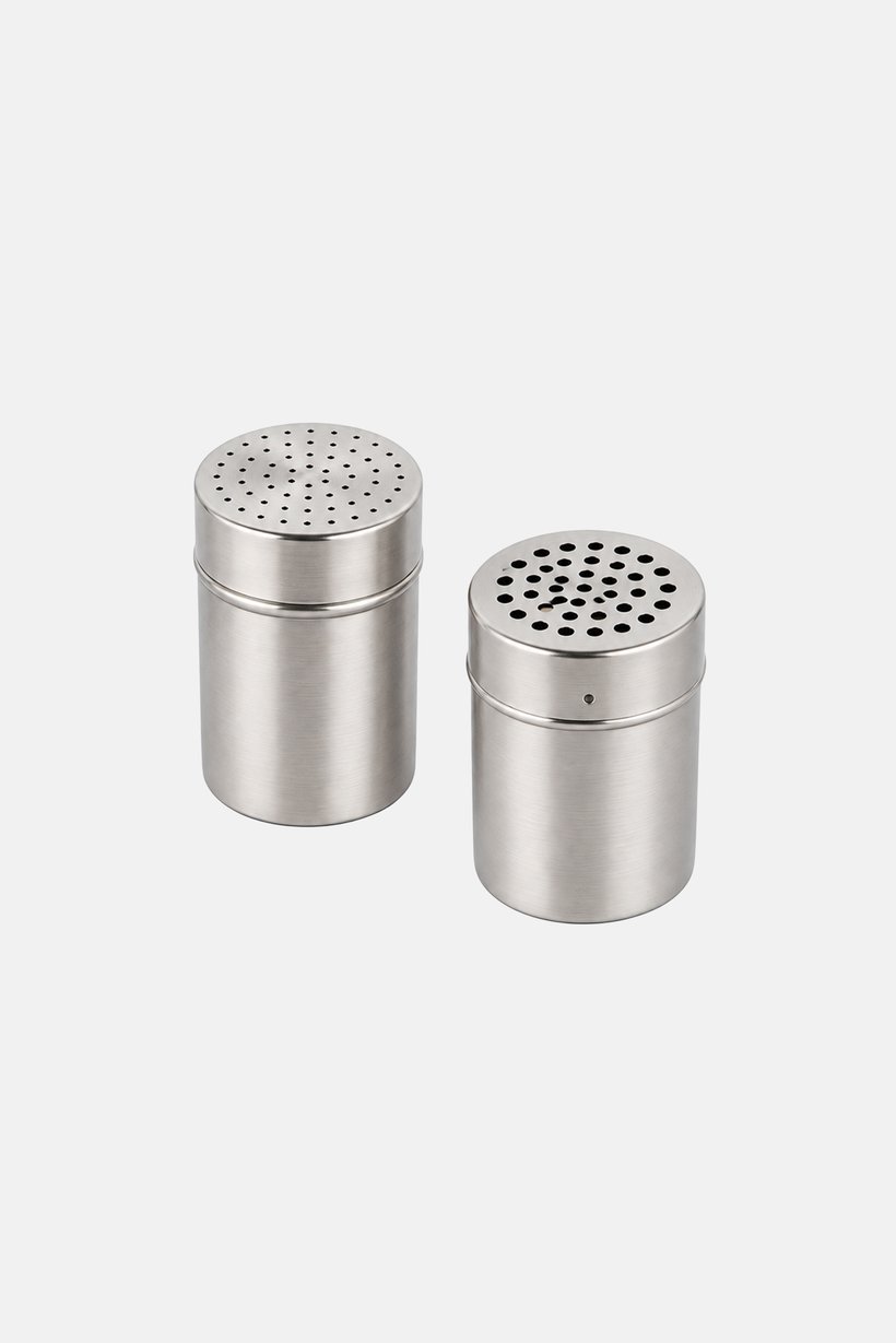 2 Pcs Stainless Steel Spice Shakers, Silver