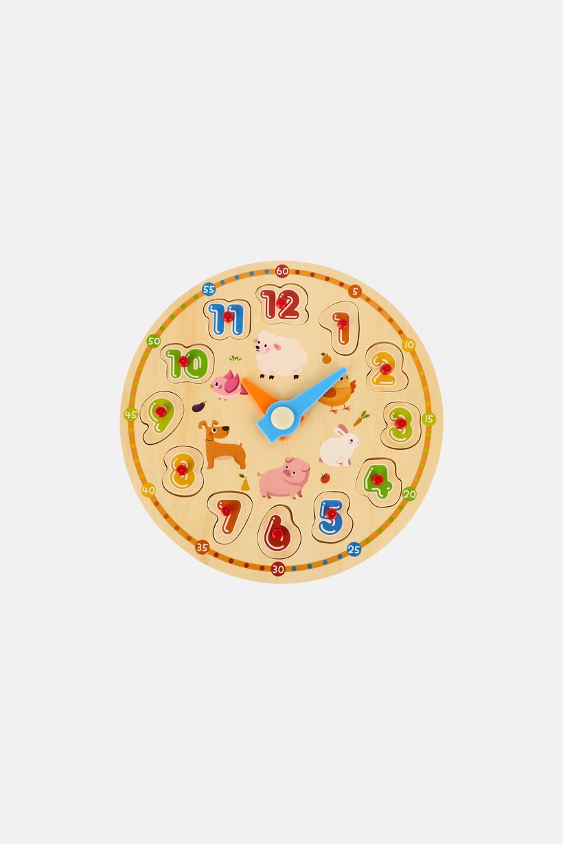 Wooden Play Telling The Time Puzzle Clock