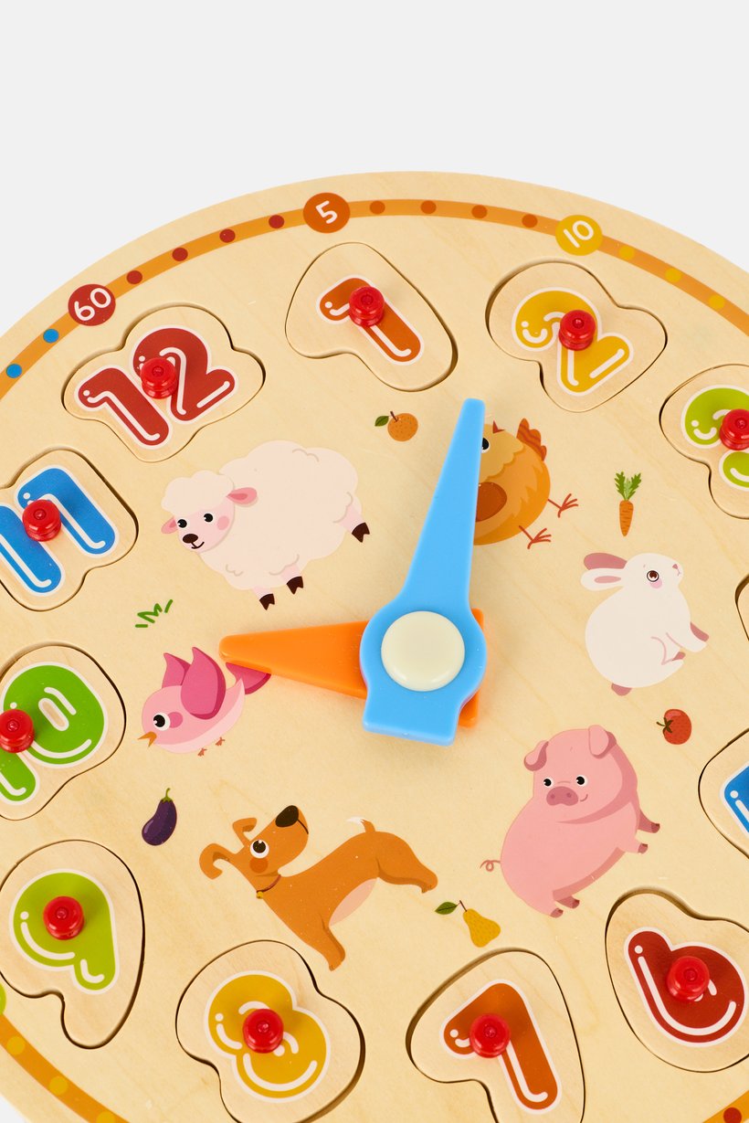 Wooden Play Telling The Time Puzzle Clock